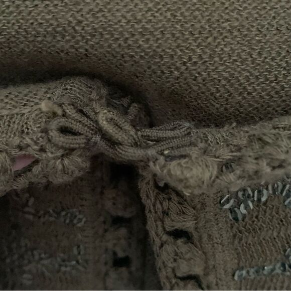Coldwater Creek Brown Mocha 3/4 Sleeve Cardigan with Sequins Size Medium 10/12 - Picture 7 of 8